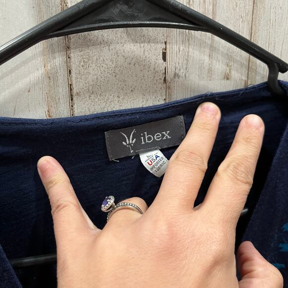 Ibex *FLAW Ferryn Dark Navy Merino Wool A-Line Wrap Dress Size S Women's V Neck - Picture 4 of 10